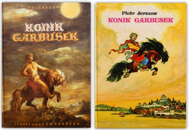 Okładki dwóch różnych wydań książki pt. „Konik Garbusek”